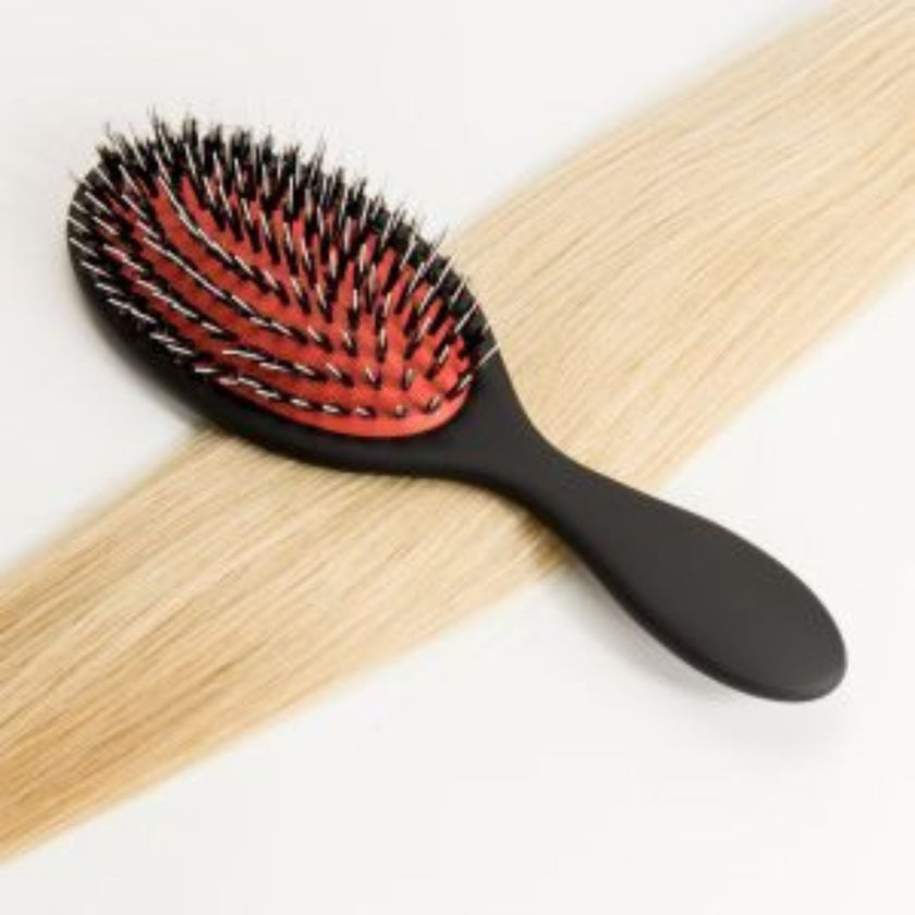 Professionelle Extensionsbürste, 9-reihig mit Wildschweinborsten