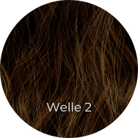 Dunkelbraune Extensions gewellt