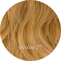 Kupferblonde Extensions gewellt