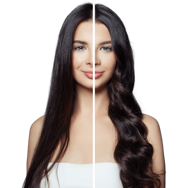 davor-danach Haarverdichtung mit Belle Extensions